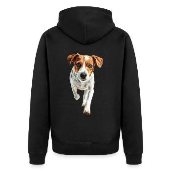 Jack Russell Terrier - Unisex Premium Bio Zip Hoodie - Schwarz - Hinten - Nico (187cm)