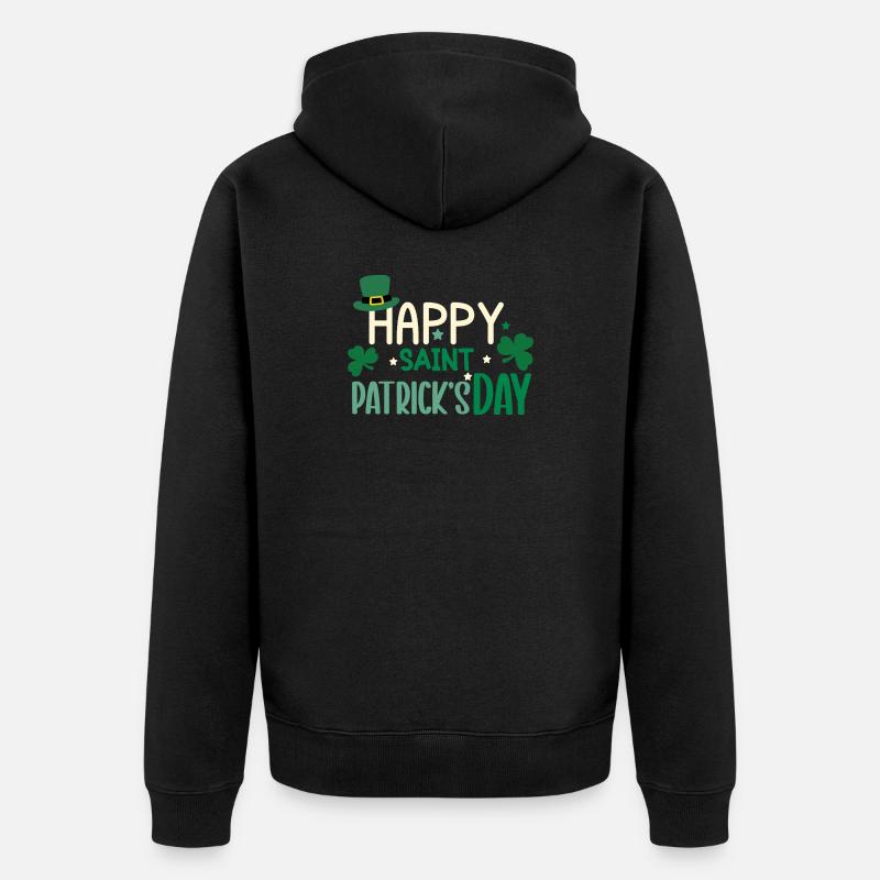 Joyeuse journée de la Saint-Patrick - Veste à capuche bio Premium Unisexe - noir