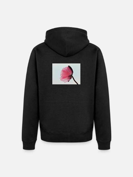 Pink Poppy - Unisex Premium Bio Zip Hoodie - Schwarz