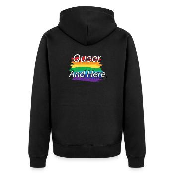 Fierté queer : design arc-en-ciel - Veste à capuche bio Premium Unisexe - noir - Dos - Nico (187cm)