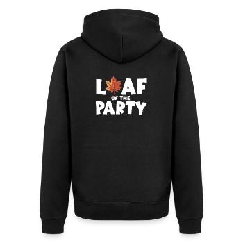 Leaf of the Party Happy Fall Harvest Autumn Leaf - Unisex Premium Organic Zip Hoodie - black - Back - Nico (187cm)