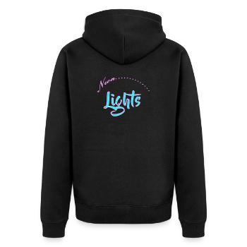 Lettrage des néons - Veste à capuche bio Premium Unisexe - noir - Dos - Nico (187cm)