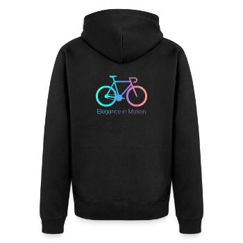 Bicyclette Élégance en Mouvement - Veste à capuche bio Premium Unisexe - noir - Dos - Nico (187cm)