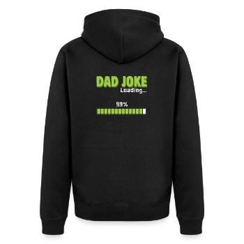 Dad Joke Loading 99% – Funny Gift for Dad - Unisex Premium Organic Zip Hoodie - black - Back - Nico (187cm)