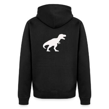 Dino Silhouette Tyrannosaurus Rex - Unisex Premium Organic Zip Hoodie - black - Back - Nico (187cm)