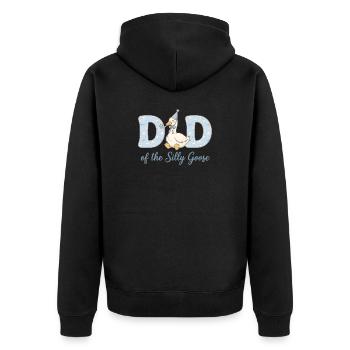 Dadd der Dummen Gans - Unisex Premium Bio Zip Hoodie - Schwarz - Hinten - Nico (187cm)