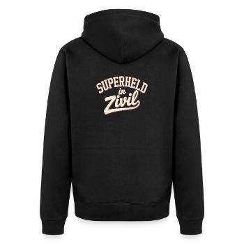 Super-héros en costume de super-héros civil - Veste à capuche bio Premium Unisexe - noir - Dos - Nico (187cm)