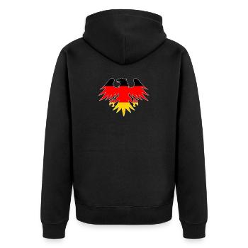 Motif de drapeau allemand en forme d’aigle - Veste à capuche bio Premium Unisexe - noir - Dos - Nico (187cm)