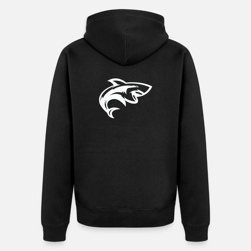 Tête de requin stylisée - Veste à capuche bio Premium Unisexe - noir