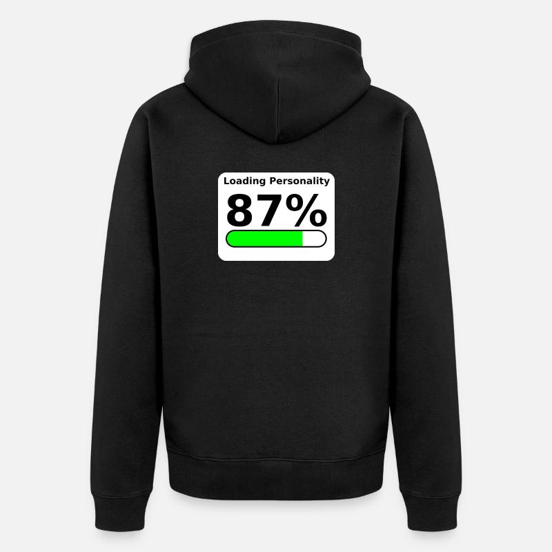 Loading Personality 87% – Nerdy Statement Tee - Unisex Premium Bio Zip Hoodie - Schwarz
