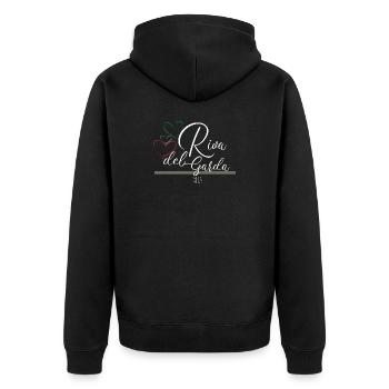 Riva del Garda, Gardasee - Unisex Premium Bio Zip Hoodie - Schwarz - Hinten - Nico (187cm)