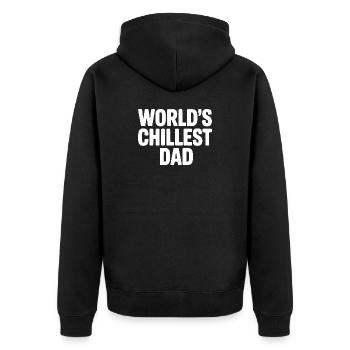 World's Chillest Dad - Unisex Premium Organic Zip Hoodie - black - Back - Nico (187cm)