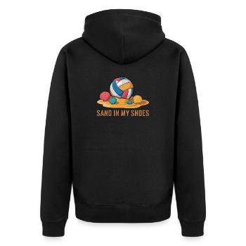 Sand In My Shoes Beach Volleyball Summer Beach - Unisex Premium Organic Zip Hoodie - black - Back - Nico (187cm)