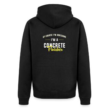 Concrete Concrete Paver Concrete Mixer - Unisex Premium Organic Zip Hoodie - black - Back - Nico (187cm)