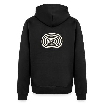 Rolling square - Unisex Premium Organic Zip Hoodie - black - Back - Nico (187cm)