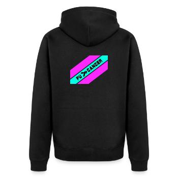 Fu... Cancer / Lutte contre le cancer / Fu.. Cancer - Veste à capuche bio Premium Unisexe - noir - Dos - Nico (187cm)