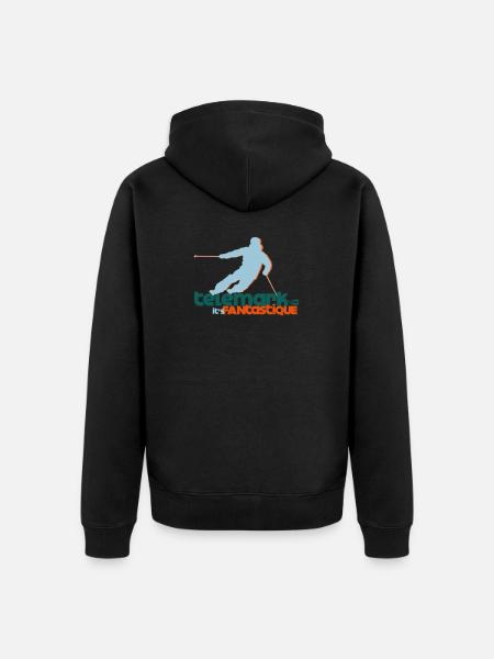 Telemark it's fantastic - Unisex Premium Organic Zip Hoodie - black