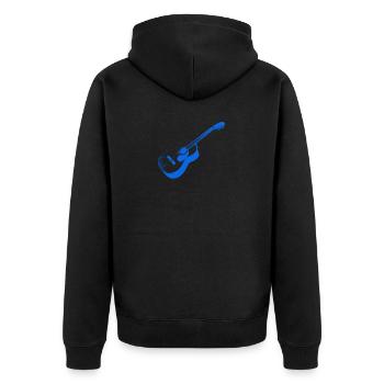 Impression de guitare acoustique astucieuse - Veste à capuche bio Premium Unisexe - noir - Dos - Nico (187cm)