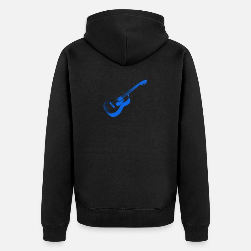 Impression de guitare acoustique astucieuse - Veste à capuche bio Premium Unisexe - noir