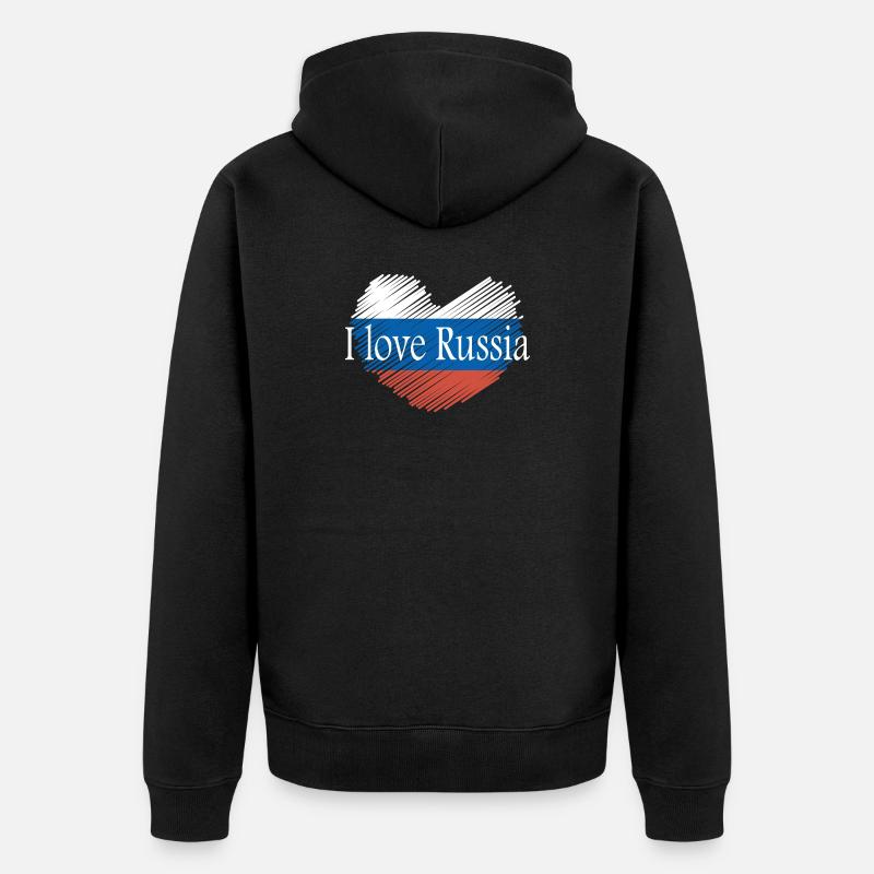 J'aime la russie - Veste à capuche bio Premium Unisexe - noir