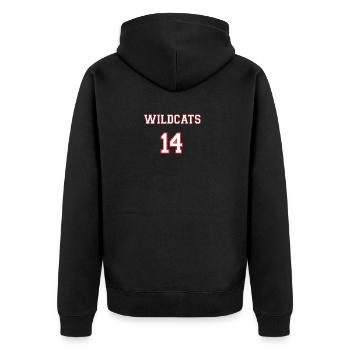 EAST HIGH WILDCATS 14 - Unisex Premium Organic Zip Hoodie - black - Back - Nico (187cm)