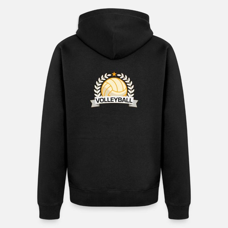 Volleyball Sieg-Abzeichen - Unisex Premium Bio Zip Hoodie - Schwarz