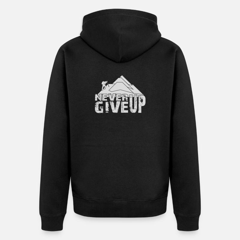 KLETTERN, BERGSTEIGEN, BERGSTEIGEN - Unisex Premium Bio Zip Hoodie - Schwarz