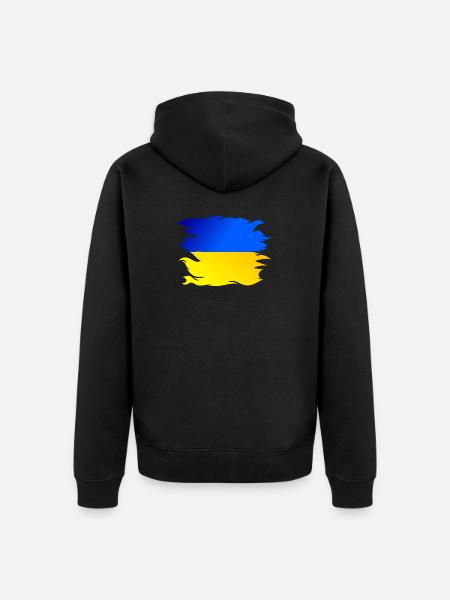 Drapeau de l’Ukraine Drapeau - Veste à capuche bio Premium Unisexe - noir