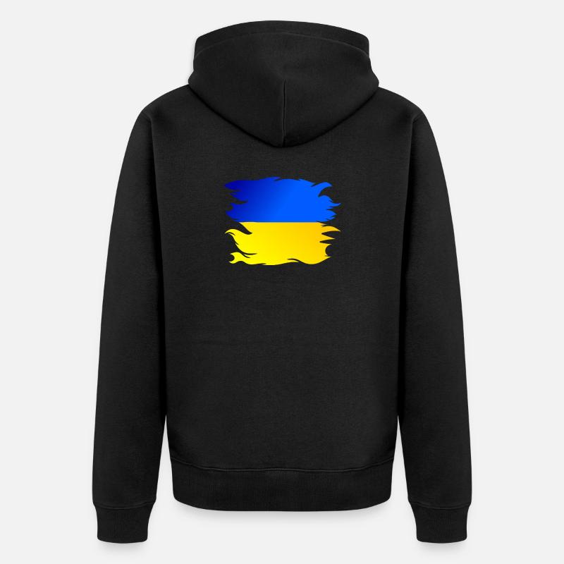 Drapeau de l’Ukraine Drapeau - Veste à capuche bio Premium Unisexe - noir