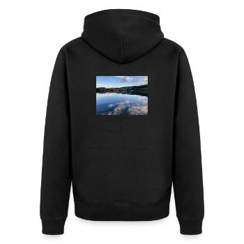 Schalkenmehrener Maa - Unisex Premium Organic Zip Hoodie - black - Back - Nico (187cm)