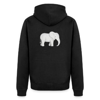 Elephant Baby - Unisex Premium Organic Zip Hoodie - black - Back - Nico (187cm)