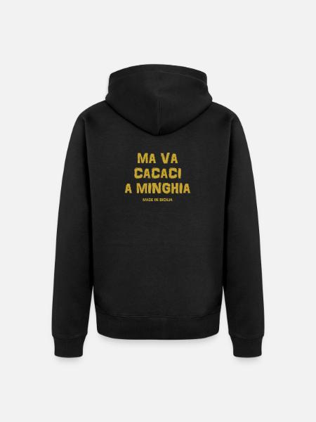 Sicilia t-shirt maglietta testo siciliano - Felpa con cappuccio ecologica premium unisex - nero