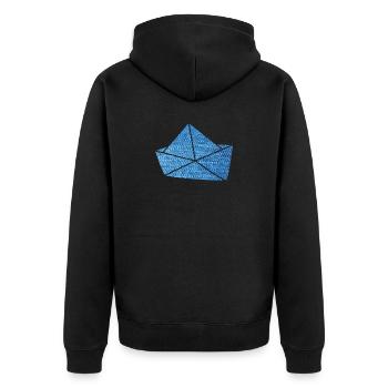Paper Boat Jeans Boat Ship Holiday Lake Sea Fan - Veste à capuche bio Premium Unisexe - noir - Dos - Nico (187cm)