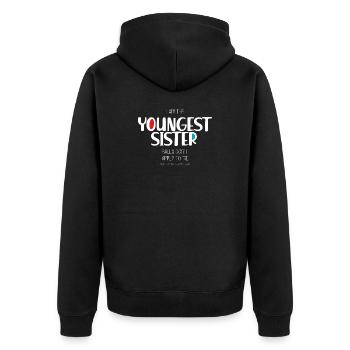 Sœur cadette - Veste à capuche bio Premium Unisexe - noir - Dos - Nico (187cm)
