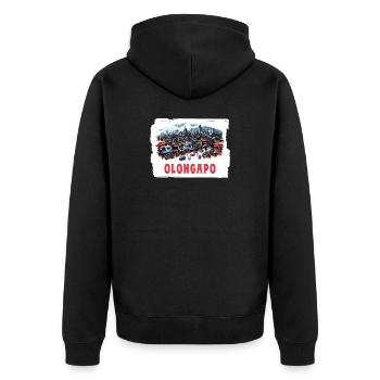 Olongapo Stadt Philippinen Urlaub Skyline - Unisex Premium Bio Zip Hoodie - Schwarz - Hinten - Nico (187cm)