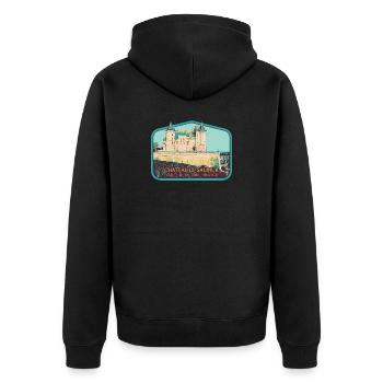 Château de Saumur, Vallée de la Loire - Veste à capuche bio Premium Unisexe - noir - Dos - Nico (187cm)