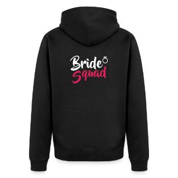 Bride Squad Braut JGA Junggesellin - Unisex Premium Bio Zip Hoodie - Schwarz - Hinten - Nico (187cm)