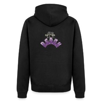 Beach - Unisex Premium Bio Zip Hoodie - Schwarz - Hinten - Nico (187cm)