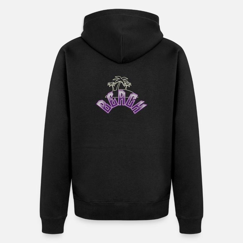 Beach - Unisex Premium Bio Zip Hoodie - Schwarz
