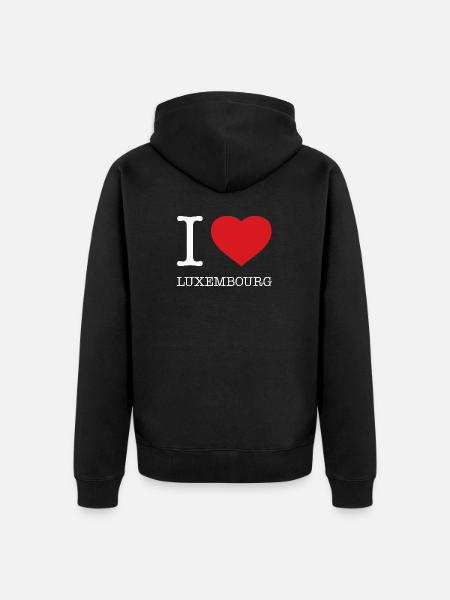 I LOVE LUXEMBOURG Luxemburg - Unisex Premium Organic Zip Hoodie - black