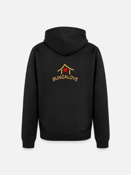 BUNGALOVE - Unisex Premium Organic Zip Hoodie - black