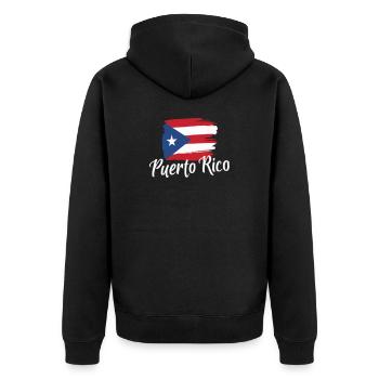 Drapeau de Porto Rico Coup de pinceau - Veste à capuche bio Premium Unisexe - noir - Dos - Nico (187cm)