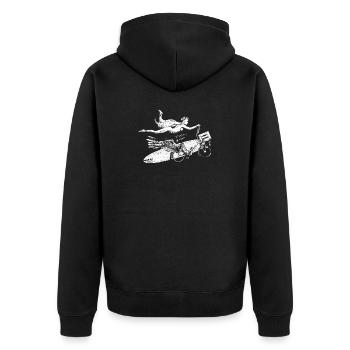 Flying Bike - Blanc - Veste à capuche bio Premium Unisexe - noir - Dos - Nico (187cm)