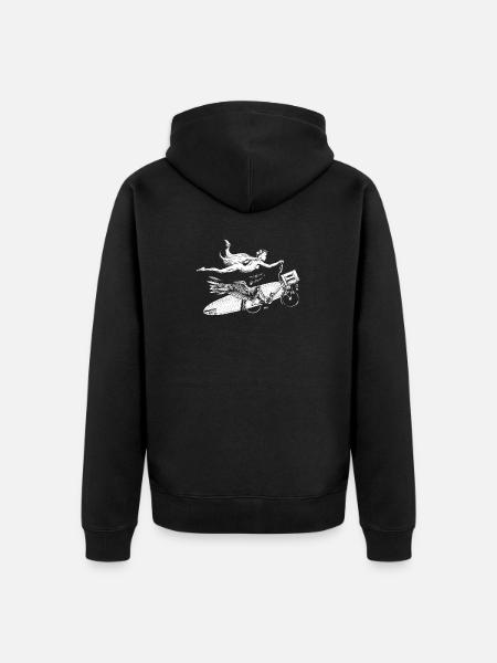 Flying Bike - Blanc - Veste à capuche bio Premium Unisexe - noir