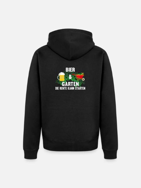 Garten Rentner Bier - Unisex Premium Bio Zip Hoodie - Schwarz