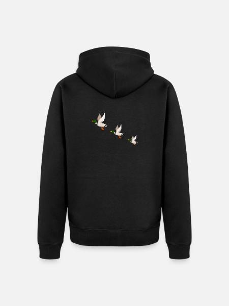 Flying Ducks - Unisex Premium Organic Zip Hoodie - black