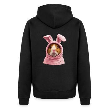 Cochon d’Inde en costume de lapin de Pâques - Veste à capuche bio Premium Unisexe - noir - Dos - Nico (187cm)