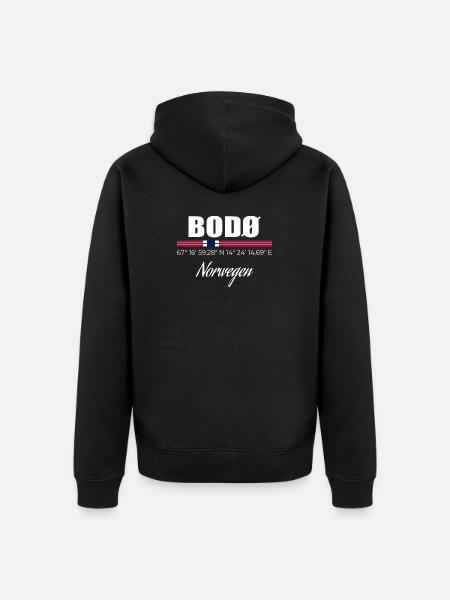 BODØ - Unisex Premium Bio Zip Hoodie - Schwarz