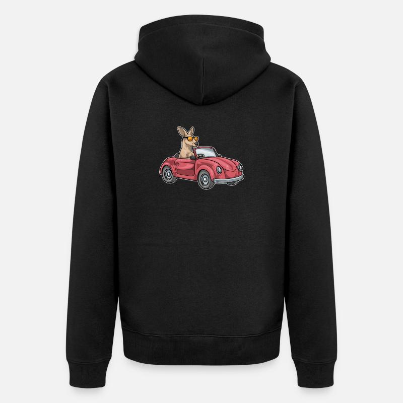 Känguru Auto - Unisex Premium Bio Zip Hoodie - Schwarz