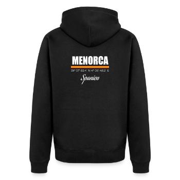 Menorca - Unisex Premium Bio Zip Hoodie - Schwarz - Hinten - Nico (187cm)